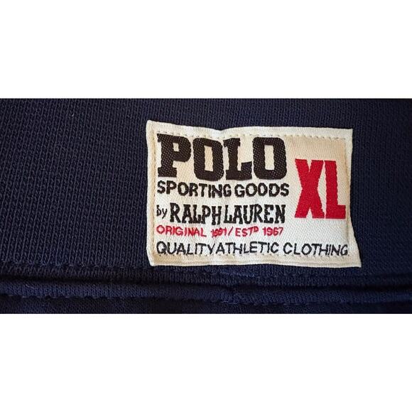 RareShortm6-athletic 30/1 Double Knt Cvs Polo Ralph Lauren Men’s Sz XL Navy Blue - Picture 8 of 13